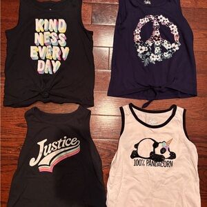 Justice Kids Tank Tops - Black, White, and Blue